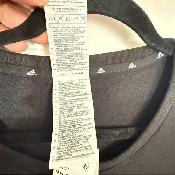 Adidas Black Crewneck Sweatshirt 3-Stripes NWT XL - Picture 6 of 6